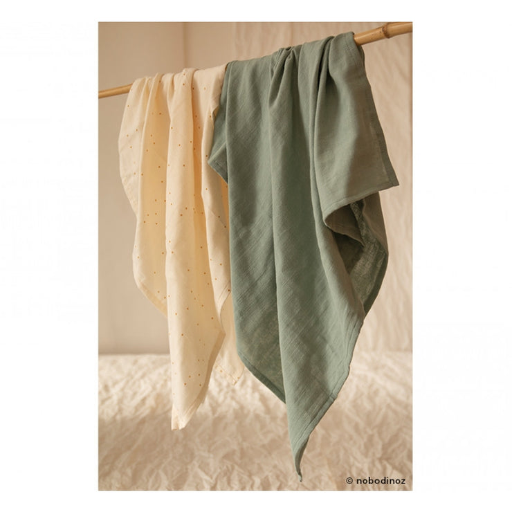 NOBODINOZ - Organic cotton swaddle - Eden Green - Baby essentials