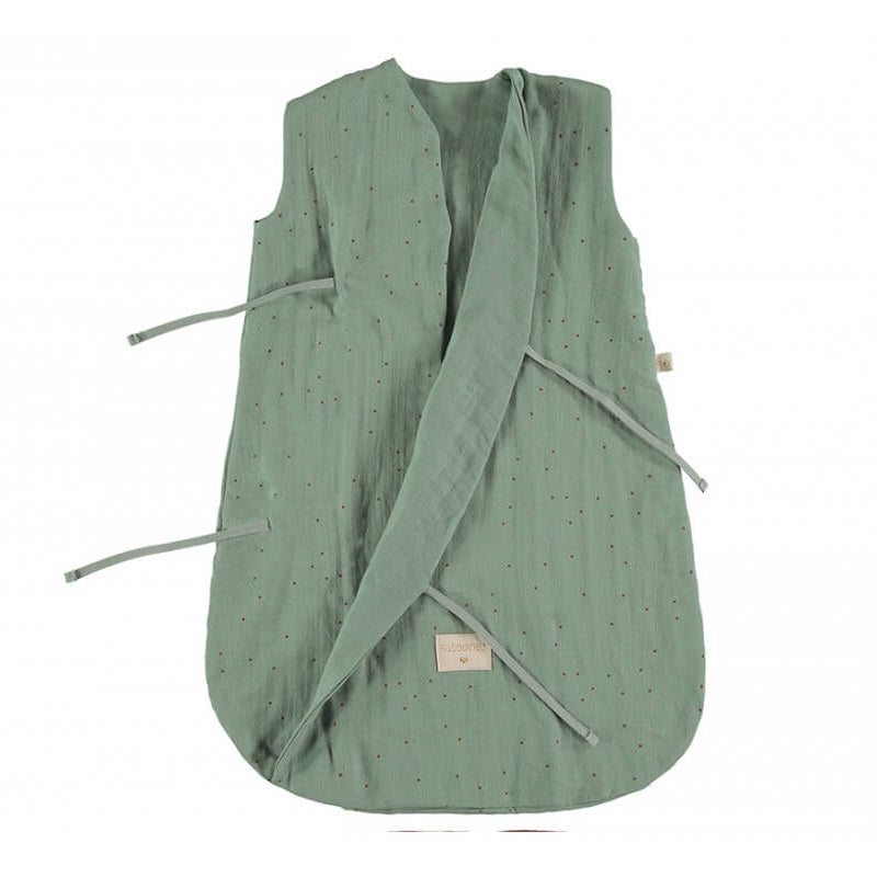 NOBODINOZ - Summer sleeping bag in cotton - Toffee Sweet Dots / Eden Green   French Blossom