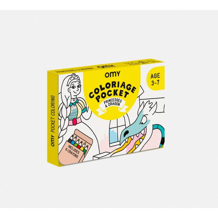 OMY DESIGN & PLAY - Pocket colouring sheet - Princesses & dragons