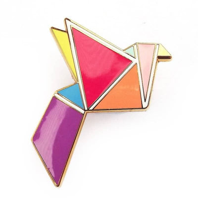 SKETCH INC - Harlequin bird metal brooch