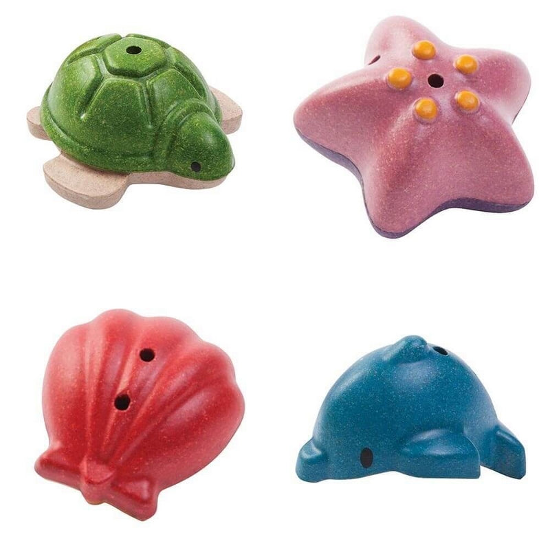 Green Toys Sea Life Set - 6pc Bath Toy Set Made From 100% Recycled