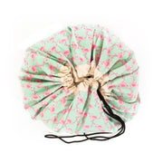 PLAY & GO - Pink flamingos toy storage bag - Closed