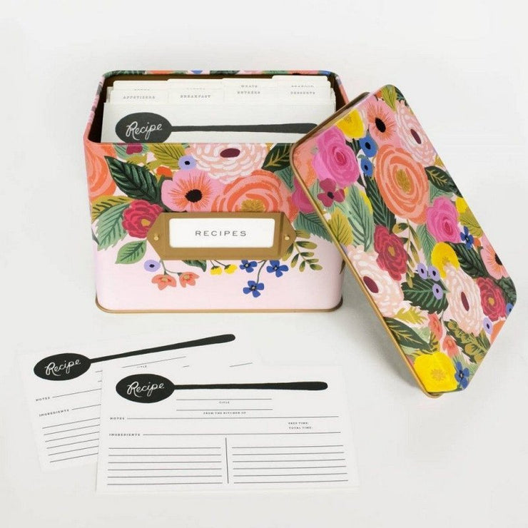 RIFLE PAPER CO - Vintage recipe box - Rosa - Open