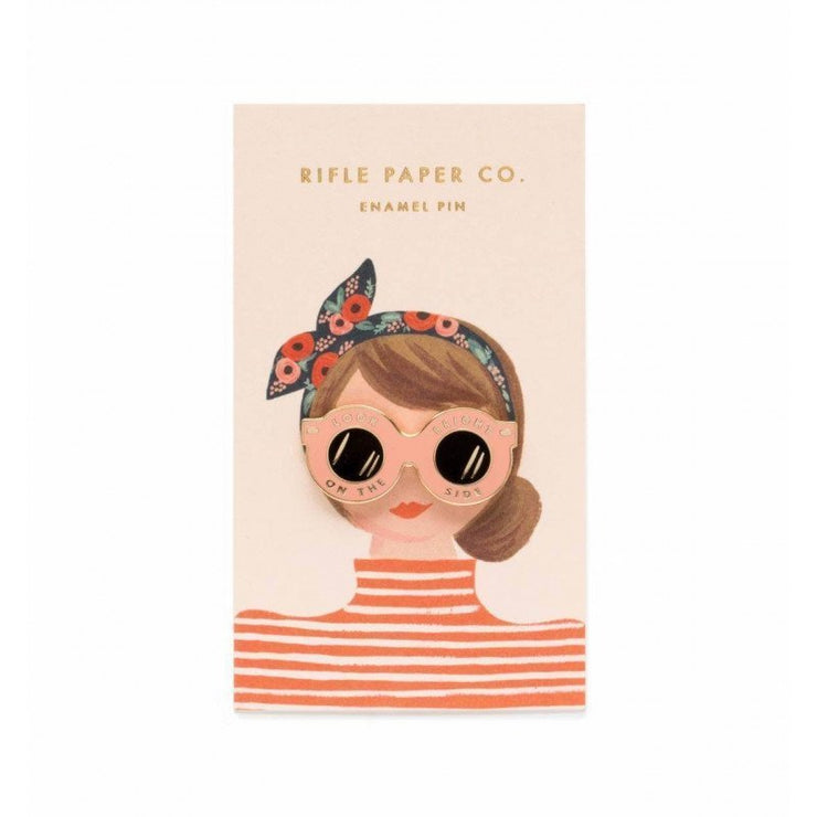 RIFLE PAPER CO - Pink glasses enamel pin