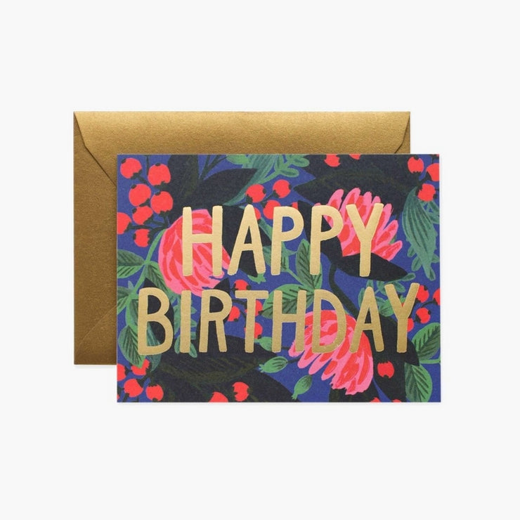 Greeting card - Floral Foil Birthday