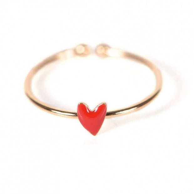 TITLEE - Gold and red heart ring - Grant