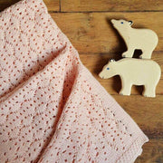 ROSE IN APRIL - Crochet knitted baby blanket - Light pink - Baby accessories