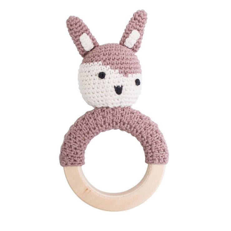 SEBRA - Pink bunny baby rattle