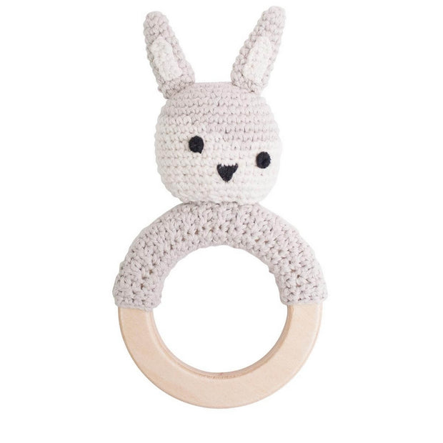 SEBRA - Beige bunny baby rattle