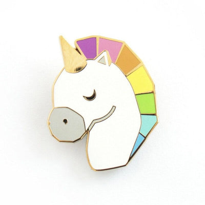 Unicorn brooch - Rainbow