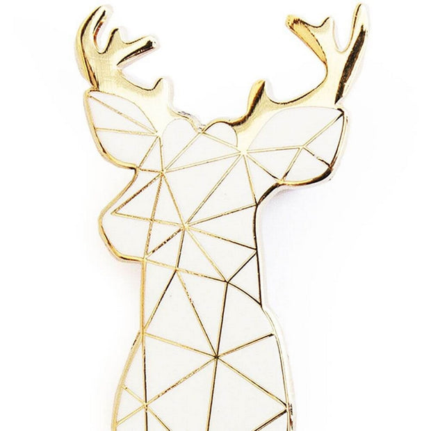 SKETCH INC - White stag metal brooch - Details