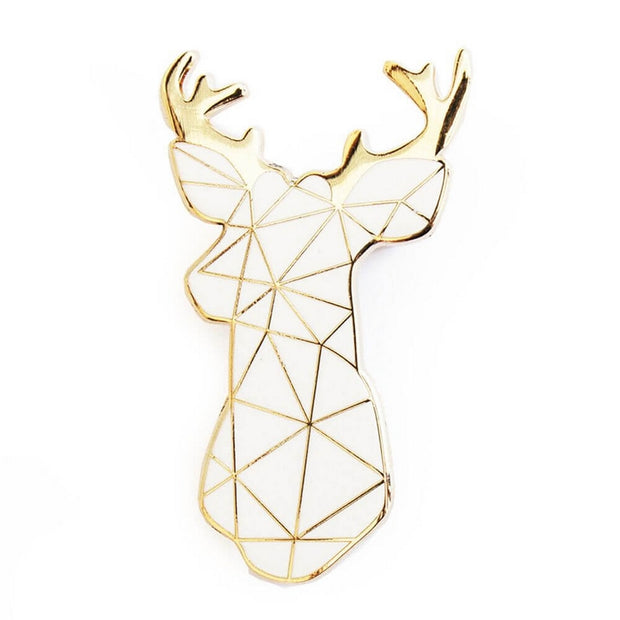 SKETCH INC - White stag metal brooch