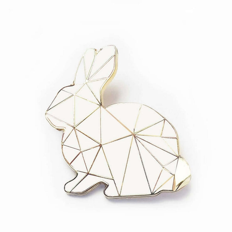 SKETCH INC - White bunny metal brooch