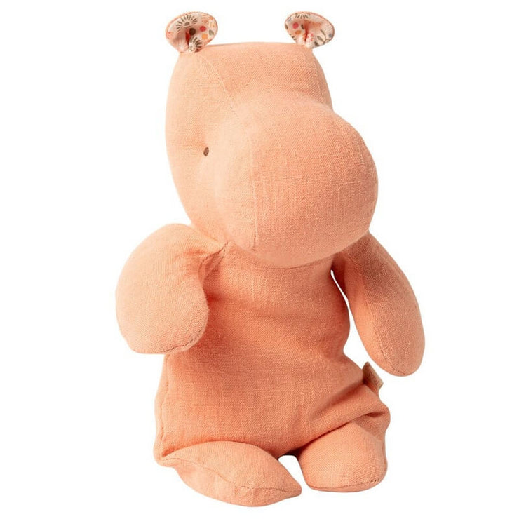 MAILEG - Hippo soft toy in linen and cotton - Apricot