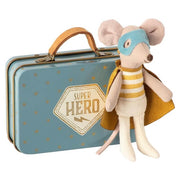 MAILEG - Super hero mouse doll in a suitcase