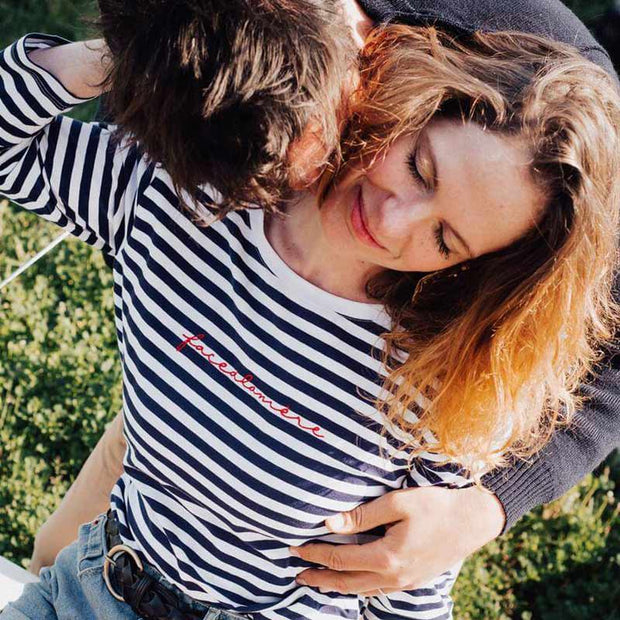 TAJINEBANANE - Breastfeeding striped t-shirt - Face à la mère - Cotton