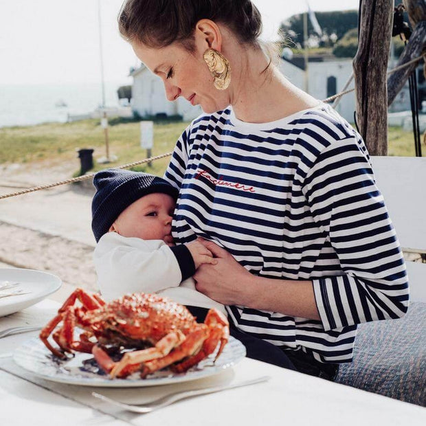 TAJINEBANANE - Breastfeeding striped t-shirt - Face à la mère