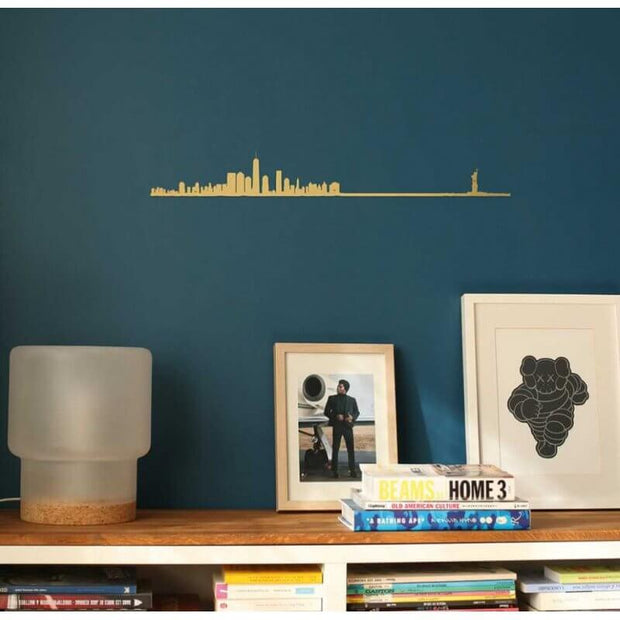 THE LINE - Original wall decoration - New York gold skyline