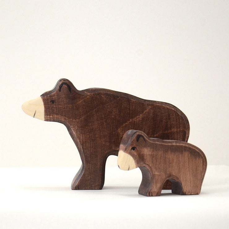 Handmade Wooden Brown bear cub