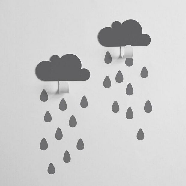 TRESXICS - Grey clouds wall hooks - KIds room
