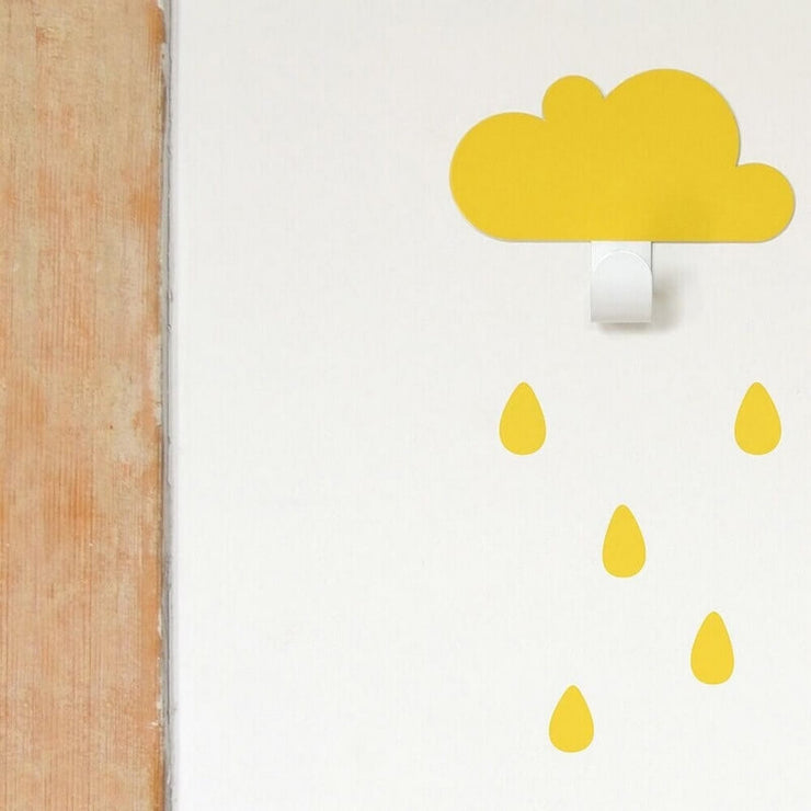 TRESXICS - Yellow cloud hooks and rain stickers - Kids