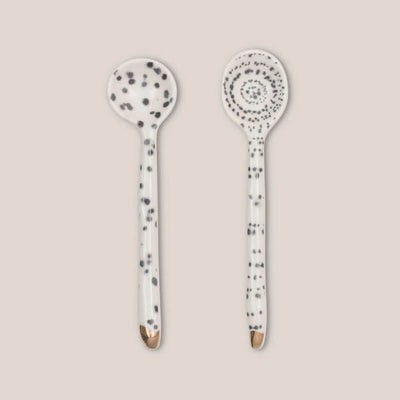 Set of 2 porcelain spoons - Good Morning