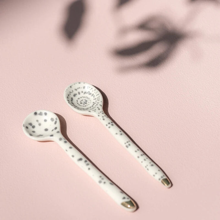 Set of 2 porcelain spoons - Good Morning