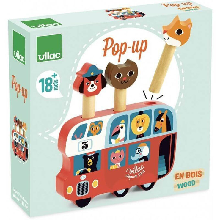 VILAC - Pop-up toy bus - Wooden toy made in France