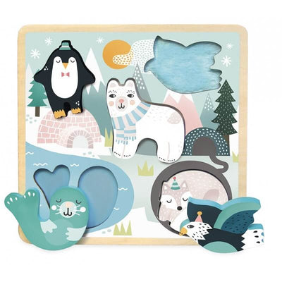 VILAC - Wooden puzzle Polar Animals - Made in France