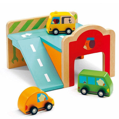 DJECO - Wooden mini garage for toddlers 