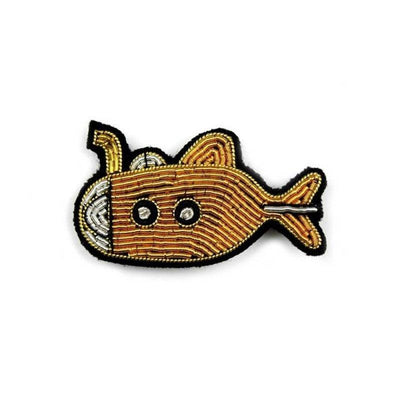 MACON & LESQUOY - Hand embroidered brooch - Yellow submarine